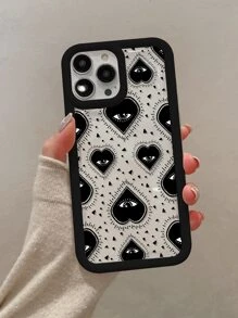 1 个带心形和眼睛图案的 Iphone 手机壳，透明大孔，防震边缘到边缘覆盖，兼容 Iphone11/12/13/14/6/6s/6plus/7/8/Se/7plus/8plus/X/Xs Max/Xr/11pro/12pro/13pro/14pro/12mini/13mini/11promax/12promax/13promax/14promax/14plus 男女皆宜的型号 - 無色 - 查看 1