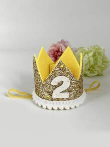 1入組金色皇冠適用於嬰兒生日派對 - 金色 - 查看 3