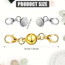 Diy配件連接器磁性龍蝦扣珠寶扣,圓形項鍊扣扣,適用於diy項鍊手鐲珠寶工藝製作 - 彩色 - 查看 3