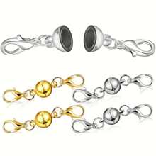 Diy配件連接器磁性龍蝦扣珠寶扣,圓形項鍊扣扣,適用於diy項鍊手鐲珠寶工藝製作 - 彩色 - 查看 1
