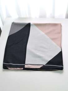 1pc Black Striped Plaid Scarf Elegant - Black - View 2