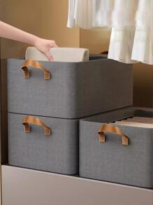 1入組衣櫃布長褲分離收納盒,家用的多層鋼邊框收納盒,衣服長褲整理籃子,可折疊抽屜式收納盒 - 灰色 - 查看 4