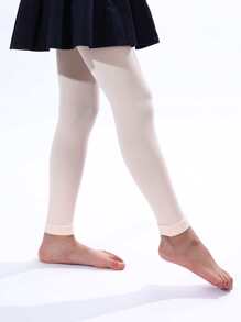 女童基本款3/4長褲,適用於舞蹈練習 - 粉色 - 查看 4