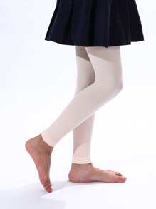 女童基本款3/4長褲,適用於舞蹈練習 - 粉色 - 查看 5