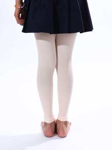 女童基本款3/4長褲,適用於舞蹈練習 - 粉色 - 查看 6