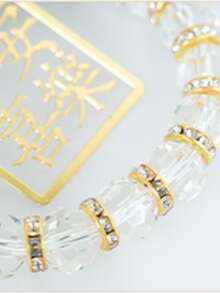 1pc Peaceful & Happy Car Decoration Pendant For Rearview Mirror Hanging - Multicolor - View 2