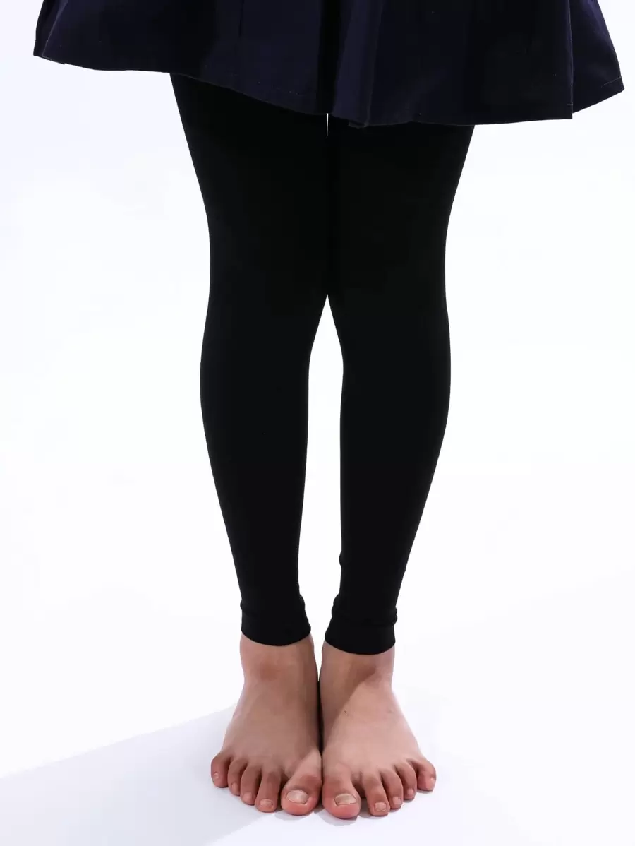 Girls' Basic Capri Leggings For Dance Or Layering - Black - View 1