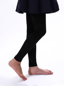 Girls' Basic Capri Leggings For Dance Or Layering - Black - View 2