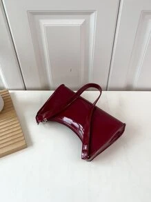 Túi đeo vai nữ đơn giản màu trơn, túi màu đỏ tía & quà tặng lý tưởng cho năm mới, túi màu đỏ tía thời trang - Màu Đỏ Sâu - Xem 5