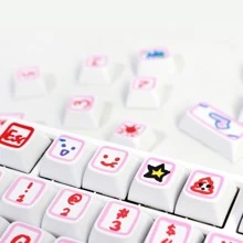 HXSJ 127 Keys PBT Keycaps,Cute Graffiti Dye Sublimation XDA Profile Keycaps Customized ANSI Layout Keycaps Set Compatible With Cherry MX Switches Mechanical Keyboards (XDA Profile) Adaptation 108 104 98 87 84 68 64 61 Key (Pink) - Graffiti Hand Pink-painted XDA PBT 127Keys - View 6