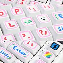 HXSJ 127 Keys PBT Keycaps,Cute Graffiti Dye Sublimation XDA Profile Keycaps Customized ANSI Layout Keycaps Set Compatible With Cherry MX Switches Mechanical Keyboards (XDA Profile) Adaptation 108 104 98 87 84 68 64 61 Key (Pink) - Graffiti Hand Pink-painted XDA PBT 127Keys - View 9