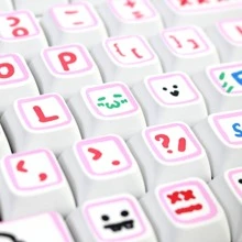HXSJ 127 Keys PBT Keycaps,Cute Graffiti Dye Sublimation XDA Profile Keycaps Customized ANSI Layout Keycaps Set Compatible With Cherry MX Switches Mechanical Keyboards (XDA Profile) Adaptation 108 104 98 87 84 68 64 61 Key (Pink) - Graffiti Hand Pink-painted XDA PBT 127Keys - View 4