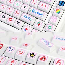 HXSJ 127 Keys PBT Keycaps,Cute Graffiti Dye Sublimation XDA Profile Keycaps Customized ANSI Layout Keycaps Set Compatible With Cherry MX Switches Mechanical Keyboards (XDA Profile) Adaptation 108 104 98 87 84 68 64 61 Key (Pink) - Graffiti Hand Pink-painted XDA PBT 127Keys - View 8