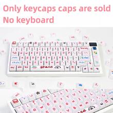 HXSJ 127 Keys PBT Keycaps,Cute Graffiti Dye Sublimation XDA Profile Keycaps Customized ANSI Layout Keycaps Set Compatible With Cherry MX Switches Mechanical Keyboards (XDA Profile) Adaptation 108 104 98 87 84 68 64 61 Key (Pink) - Graffiti Hand Pink-painted XDA PBT 127Keys - View 2