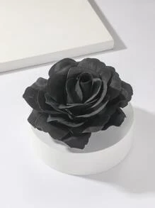 1入組玫瑰花髮夾，玫瑰花髮飾胸針，婚禮髮夾佛朗明高舞女，適用於女士女孩 - 黑色 - 查看 1