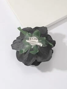 1入組玫瑰花髮夾，玫瑰花髮飾胸針，婚禮髮夾佛朗明高舞女，適用於女士女孩 - 黑色 - 查看 3