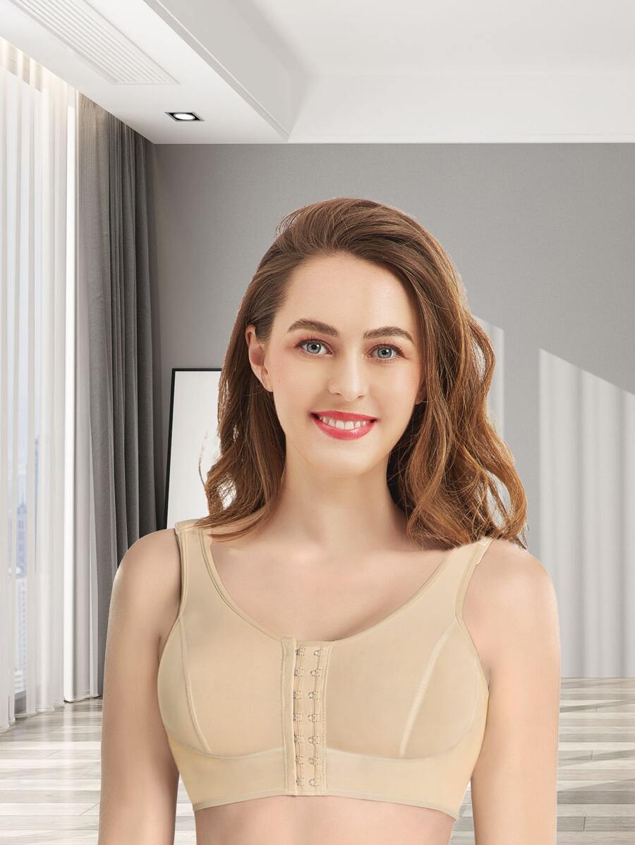 Stage 2 Breast Augmentation Post Surgery Shapewear Bra - Apricot - View 1