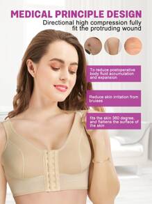 Stage 2 Breast Augmentation Post Surgery Shapewear Bra - Apricot - View 4