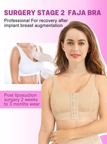 Stage 2 Breast Augmentation Post Surgery Shapewear Bra - Apricot - View 3