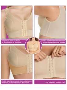 Stage 2 Breast Augmentation Post Surgery Shapewear Bra - Apricot - View 6