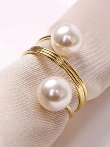 12入組聖誕珍珠餐巾環,婚宴或晚宴裝飾餐巾套