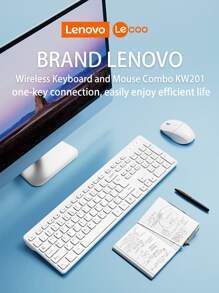 Lenovo Kabellose Tastatur und Maus Kombination, 2,4G Vollgrößen ergonomische Tastatur Maus, 3 DPI einstellbare kabellose USB Tastatur und Maus, leises Klicken für Computer/Laptop/Windows - Schwarz - Übersicht 6