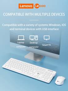 Lenovo Kabellose Tastatur und Maus Kombination, 2,4G Vollgrößen ergonomische Tastatur Maus, 3 DPI einstellbare kabellose USB Tastatur und Maus, leises Klicken für Computer/Laptop/Windows - Schwarz - Übersicht 7