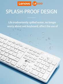 Lenovo Kabellose Tastatur und Maus Kombination, 2,4G Vollgrößen ergonomische Tastatur Maus, 3 DPI einstellbare kabellose USB Tastatur und Maus, leises Klicken für Computer/Laptop/Windows - Schwarz - Übersicht 9