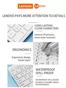 Lenovo Kabellose Tastatur und Maus Kombination, 2,4G Vollgrößen ergonomische Tastatur Maus, 3 DPI einstellbare kabellose USB Tastatur und Maus, leises Klicken für Computer/Laptop/Windows - Schwarz - Übersicht 11