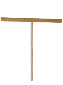 Par de Utensilios Palitas Redondas de Madera Artesanal para hacer crepas - Champán - Ver 2