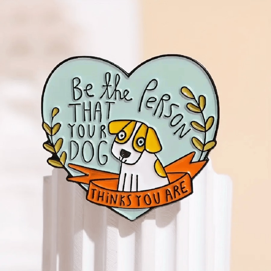 1PC Adorable HeartShaped Enamel Pins Perfect Gift for Dog Parents