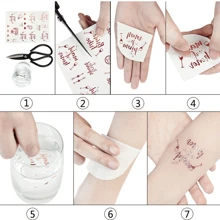 1Pc Bachelor/Bachelorette Party Golden Flash Tattoo Sticker, Wedding Temporary Tattoo Sticker, Suitable For Festival, Party And Wedding Fake Tattoos - Dusty Pink - View 2
