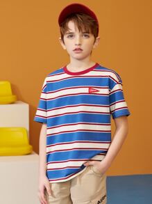 Tops con trai Đắp vá Lá thư Sọc Giải trí - Nhiều màu - Xem 7