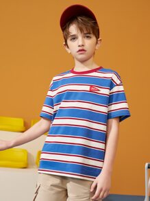 Tops con trai Đắp vá Lá thư Sọc Giải trí - Nhiều màu - Xem 6