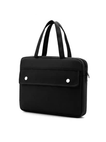 1pc 11inch/14inch Multifunctional Laptop Bag With Inner Compartment, Portable And Unisex Style - Black - View 2