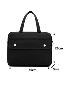 1pc 11inch/14inch Multifunctional Laptop Bag With Inner Compartment, Portable And Unisex Style - Black - View 3