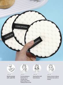 MAANGE 3 Stücke Make-up Entferner Pads, Sanfte & Hautfreundliche Reinigungstücher, Reinigungswerkzeuge, praktisch für die Reise - Weiss - Übersicht 4