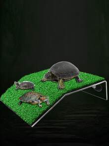 1 st. Plast Simulerad Gräsmatta För Sola Och Klättrande , Med Sugning Koppar , Lämplig För Sköldpadda Och Reptil - Grön - Visa 5