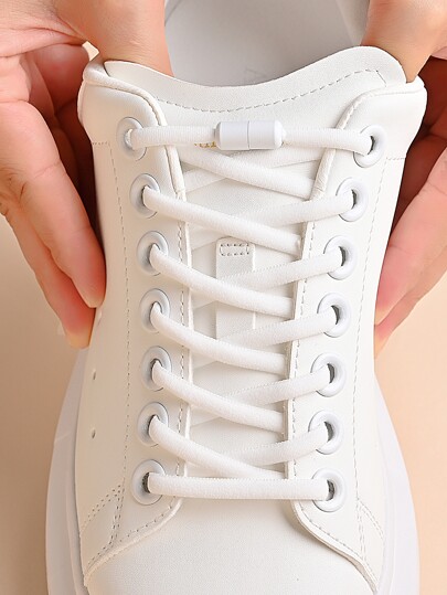 1 par de cordones de zapatos elásticos y ligeros sin atar con cápsulas de botón, para zapatillas, calzado deportivo, zapatos blancos, zapatos de baloncesto, zapatillas de running, adecuados para el verano