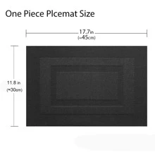4pcs Black Double-border Pvc Dining Mat, Waterproof, Heat-resistant, Washable, Easy-clean, Suitable For Table Decoration In Dining Room Or Living Room