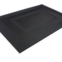 4pcs Black Double-border Pvc Dining Mat, Waterproof, Heat-resistant, Washable, Easy-clean, Suitable For Table Decoration In Dining Room Or Living Room