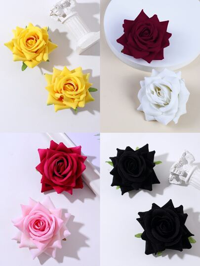 2个花朵装饰发夹情人节饰品