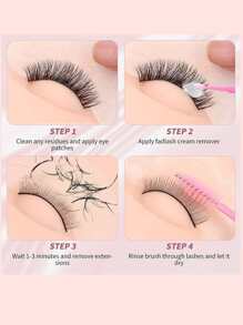 睫毛胶去除剂，15g 膏状睫毛延长去除剂溶解强力睫毛胶去除剂低刺激睫毛去除剂用于睫毛延长睫毛胶去除剂适用于敏感肌肤，用于睫毛延长睫毛胶，睫毛胶 - 黑色 - 查看 4