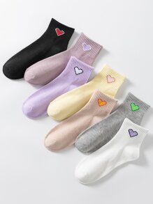 7pairs Women's Heart Patterned Socks - Multicolor - View 2