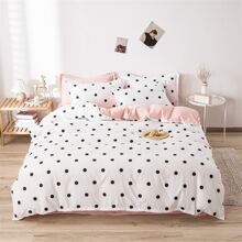 3入組套清新圓點圖案床上用品套裝，包括 1入組被套和 2入組枕套，無填充物 - 彩色 - 查看 1