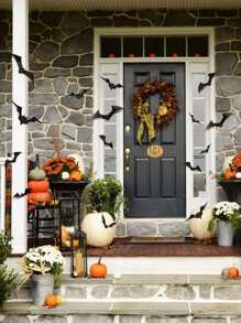 72 szt. - naklejka ścienna z nietoperzem na Halloween, przerażające naklejki ścienne 3D z nietoperzem, przerażające, sztuczne, plastikowe, samoprzylepne naklejki ścienne z nietoperzem do dekoracji pokoju na Halloween, 4 różne rozmiary, wodoodporny, realistyczny nietoperz do dekoracji okna na Halloween, wystrój pokoju, wystrój domu, jesień, wystrój imprezy