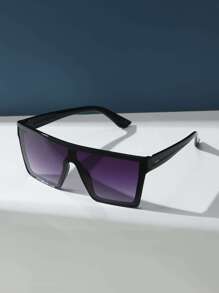 1pc Square One-Piece Plastic Fashion Sunglasses Street Sunglasses Beach Sun Glasses Beach Accessories For Women Sun Glasses Sunglasses Shades Basics And Suit For Sweater Jeans Sweatpants Hoodie Jackets Dress And Long Sleeve Shirt Fashionable Shade Elegant Outfit Family Outings Travel Vacation Holiday For Summer Beach Vacation,Outdoor,Travel - màu đen - Xem 2