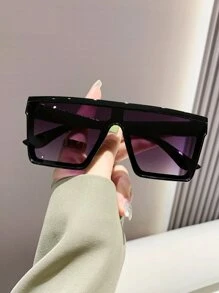 1pc Square One-Piece Plastic Fashion Sunglasses Street Sunglasses Beach Sun Glasses Beach Accessories For Women Sun Glasses Sunglasses Shades Basics And Suit For Sweater Jeans Sweatpants Hoodie Jackets Dress And Long Sleeve Shirt Fashionable Shade Elegant Outfit Family Outings Travel Vacation Holiday For Summer Beach Vacation,Outdoor,Travel - màu đen - Xem 1