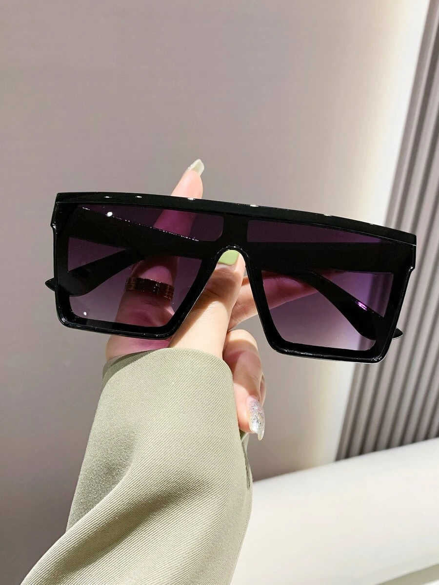 1pc Square One-Piece Plastic Fashion Sunglasses Street Sunglasses Beach Sun Glasses Beach Accessories For Women Sun Glasses Sunglasses Shades Basics And Suit For Sweater Jeans Sweatpants Hoodie Jackets Dress And Long Sleeve Shirt Fashionable Shade Elegant Outfit Family Outings Travel Vacation Holiday For Summer Beach Vacation,Outdoor,Travel - màu đen - Xem 1