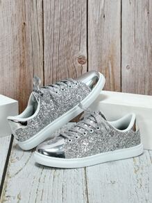 Sports Shoes Women's All-match Retro Sequin Sneakers Women's Niche Casual Shoes